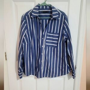 New York & Company Button Front Shirt Size XXL